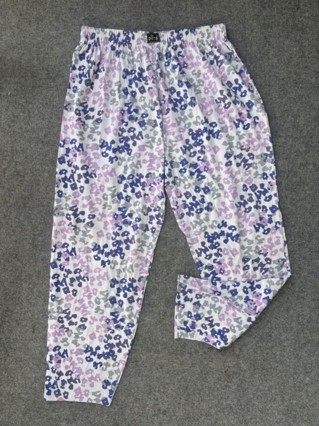 Purple grey print in white