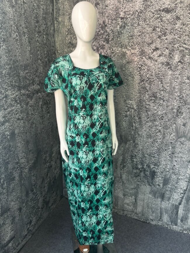 Green with black crushed line print